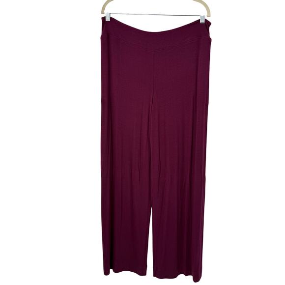 Athleta Well Rested Rib Sleep Wide Leg Pants Women XL Purple Stretch Light Soft - Picture 3 of 12
